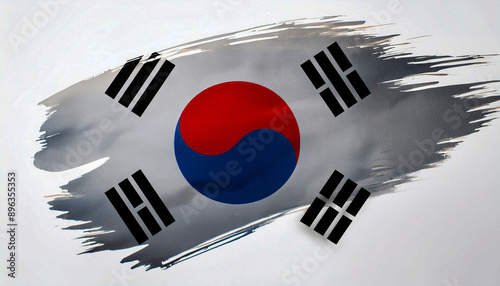 Paint stain in the colours of the South Korean flag