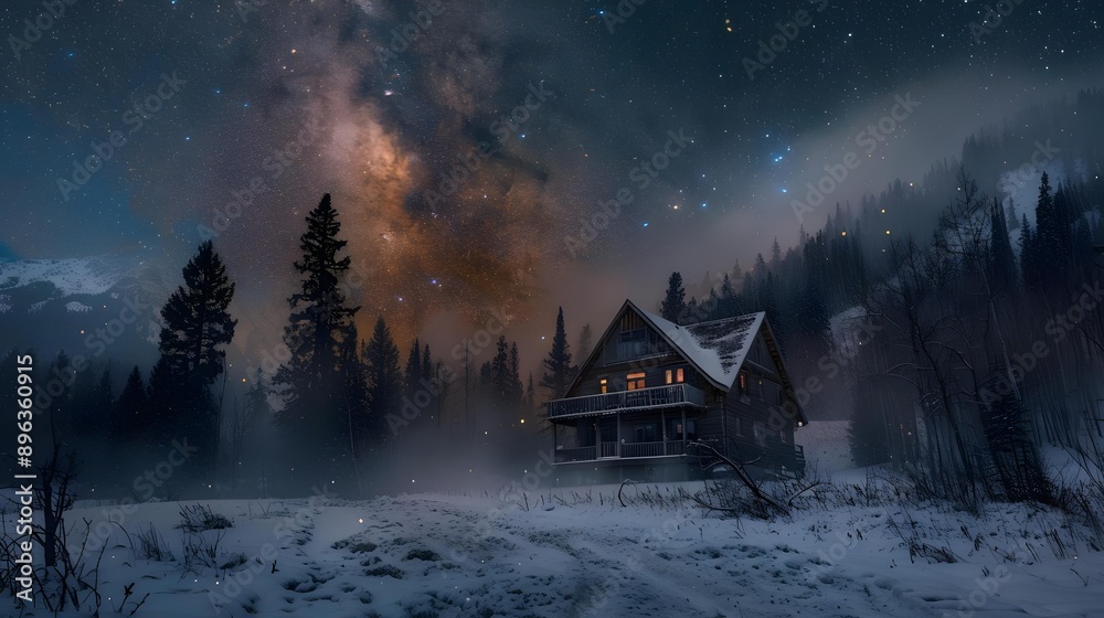 Awe-inspiring view of the Milky Way at night in the Canadian countryside Awe-inspiring view of the Milky Way at night in the Canadian countryside
