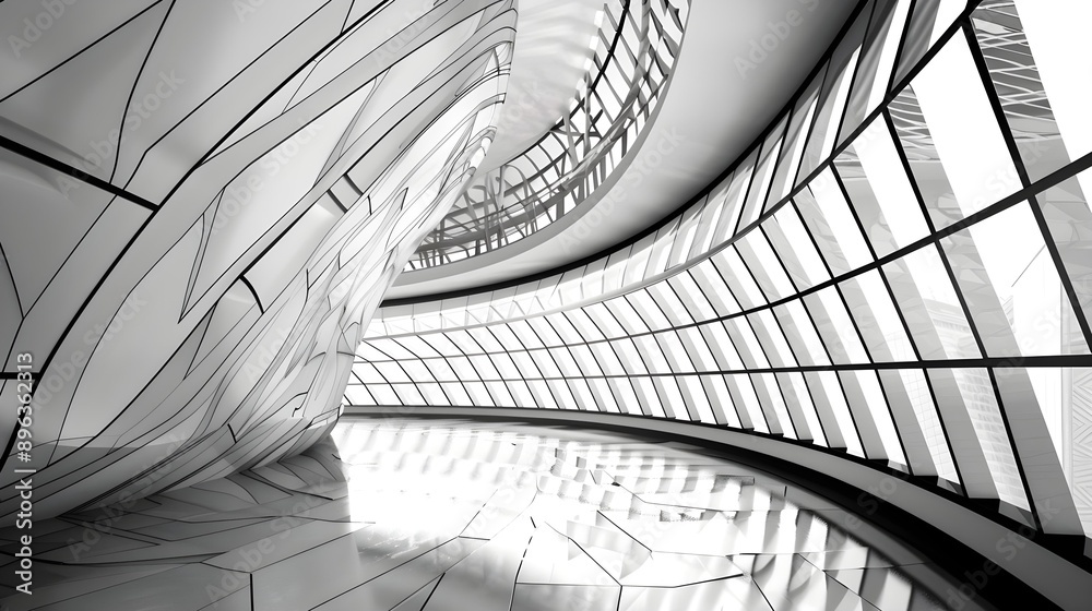 Obraz premium Abstract architectural black and white background