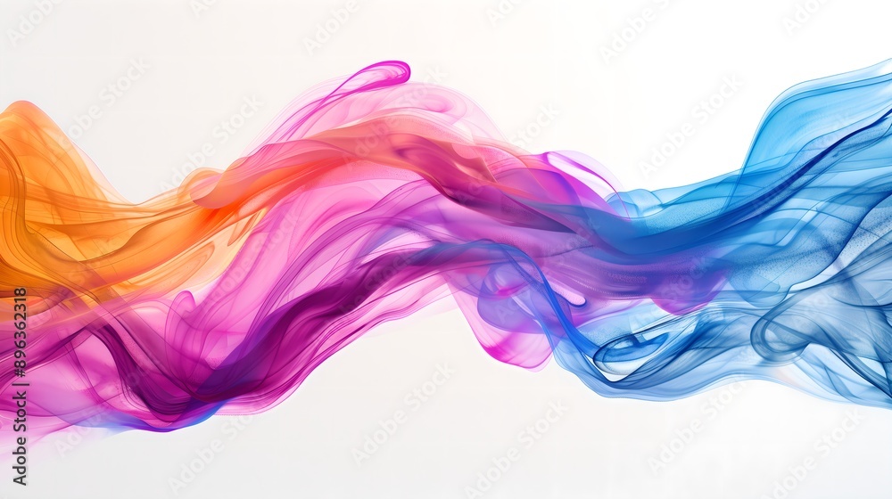 Color brush paint ribbon stroke swirl abstract splash background wave ...