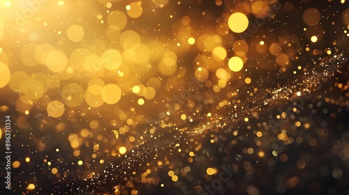 Golden abstract bokeh on black background. Holiday concept