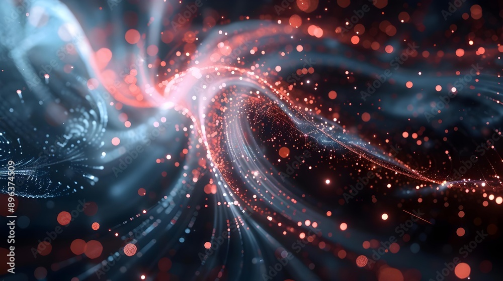 Naklejka premium Abstract particle fractal background