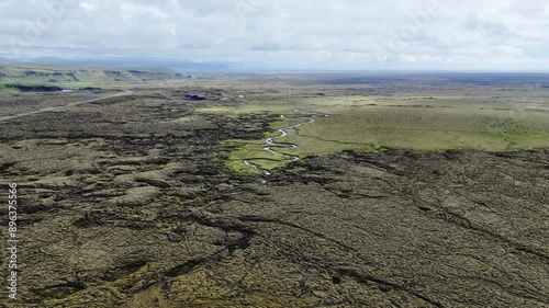 Eldhraun Lava Field, Iceland, Drone Footage photo