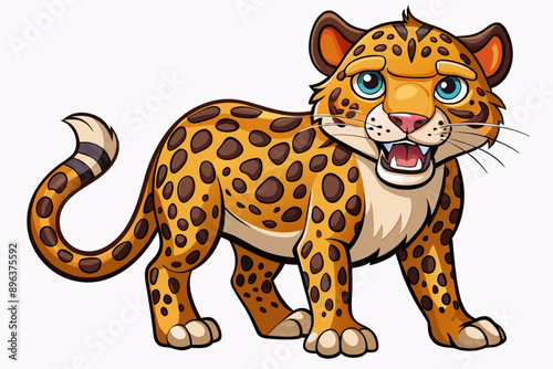 Funny Jaguar Vector Illustration Cartoons, Clipart And Line Art Design on White Background, Funny Jaguar vector illustration in cartoons, clipart, and line art design on a white background photo