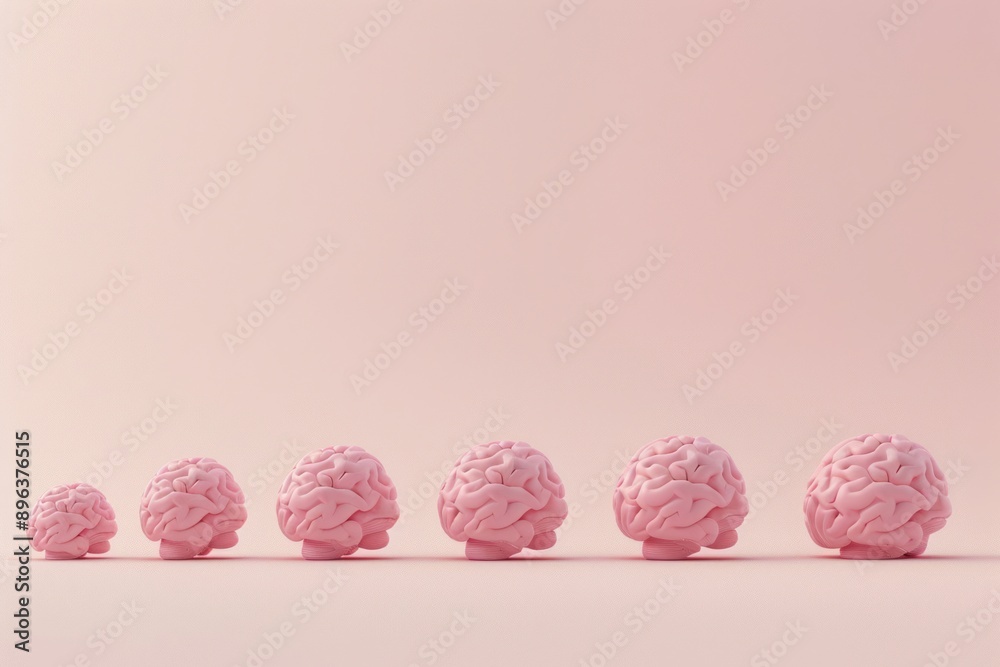 Pink Brain Growth Visualization