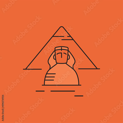 Architecture Egypte. Illustration voyage et tourisme. Pyramide