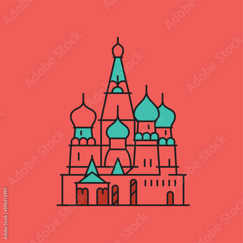Architecture russie. Illustration voyage et tourisme. 