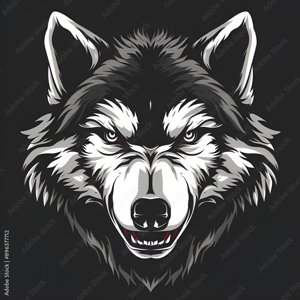 Cartoon Style Wolf Logo Illustration White Background Cartoon Style Wolf Logo Illustration White Background