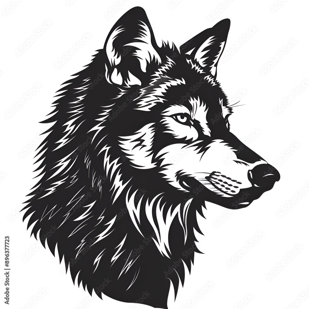 Cartoon Style Wolf Logo Illustration White Background Cartoon Style Wolf Logo Illustration White Background