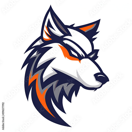 Wallpaper Mural Cartoon Style Wolf Logo Illustration White Background Torontodigital.ca