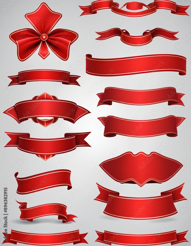 Set of retro red banners, illustration Set of retro red banners, illustration
