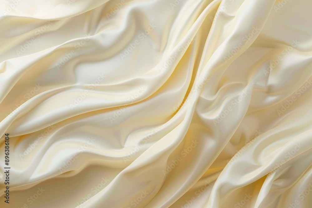 Elegant image featuring smooth, wavy silk fabric in soft cream tones Elegant image featuring smooth, wavy silk fabric in soft cream tones