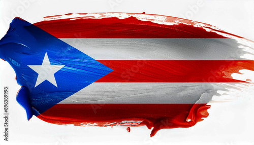 Paint stain in the colours of the Puerto Rican flag photo