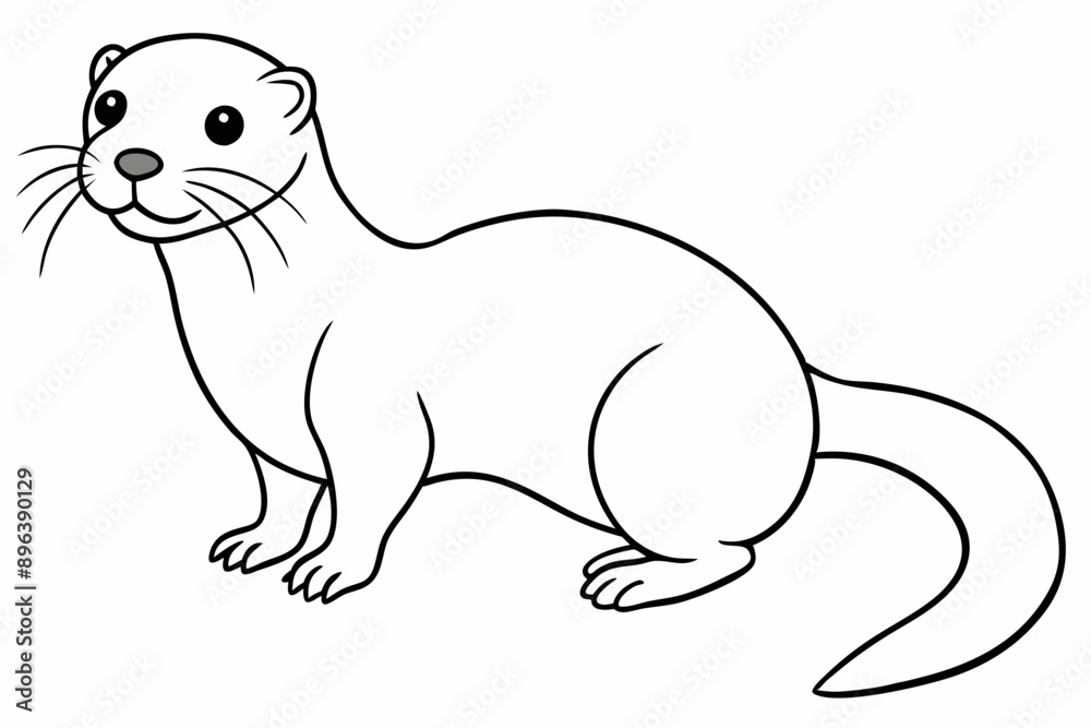 Funny Otter Vector Illustration, Cartoon Clipart, Line Art Design with White Background, Funny otter illustration in vector, cartoon, clipart, and line art styles on white background. Funny Otter Vector Illustration, Cartoon Clipart, Line Art Design with White Background, Funny otter illustration in vector, cartoon, clipart, and line art styles on white background.