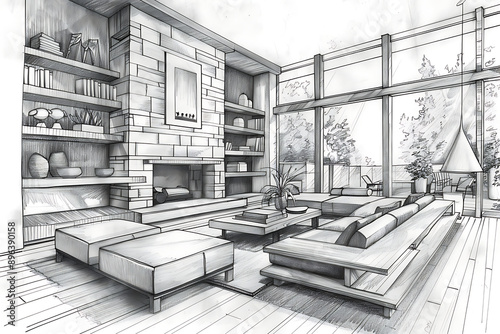 Interior drawing photo