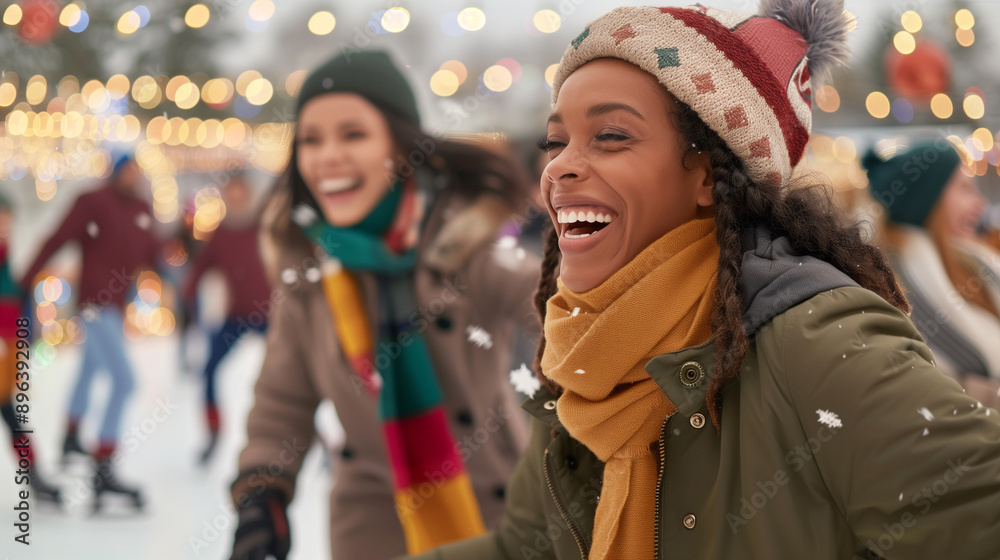 Fototapeta premium young people Enjoy Ice Skating Fun