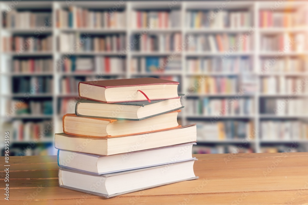 stack of reading books at library background stack of reading books at library background
