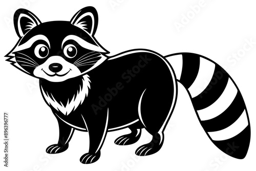 Funny Raccoon Vector Illustration, Cartoons, Clipart, and Line Art Design with White Background,  funny raccoon vector illustration, cartoons, clipart, and line art design on a white background.