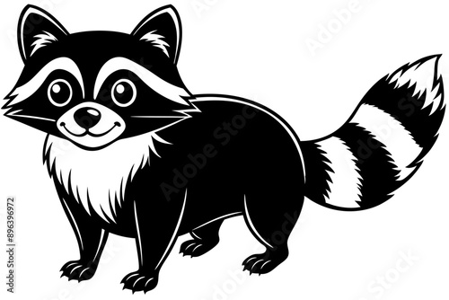 Funny Raccoon Vector Illustration, Cartoons, Clipart, and Line Art Design with White Background,  funny raccoon vector illustration, cartoons, clipart, and line art design on a white background.