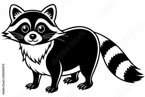 Funny Raccoon Vector Illustration, Cartoons, Clipart, and Line Art Design with White Background,  funny raccoon vector illustration, cartoons, clipart, and line art design on a white background.