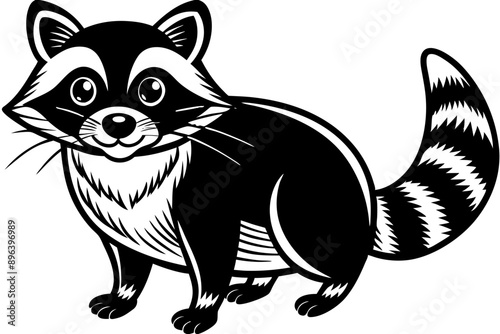 Funny Raccoon Vector Illustration, Cartoons, Clipart, and Line Art Design with White Background,  funny raccoon vector illustration, cartoons, clipart, and line art design on a white background.