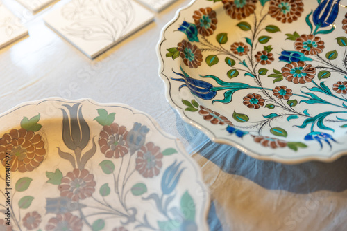 traditional ottoman tile art preparation process, , sustainable gift concept,