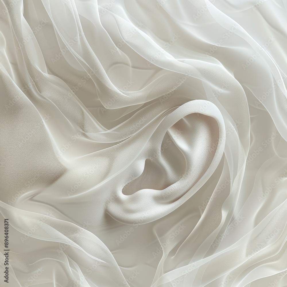 Fototapeta premium white gauze forms an ear