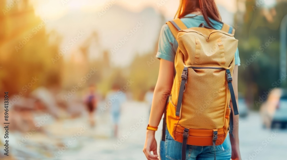 Backpacker using hostel booking site, hotel booking, budget-friendly travel Backpacker using hostel booking site, hotel booking, budget-friendly travel