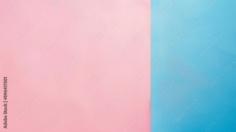 Fototapeta premium Abstract background featuring a minimalist design with a vertical division of blue and pink colors, offering a simple yet visually appealing backdrop