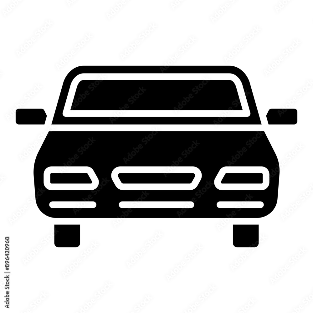 Car front glyph solid icon Car front glyph solid icon
