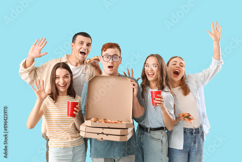 Group of young friends with...