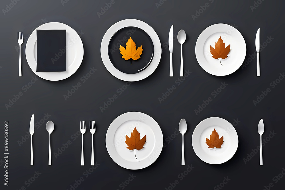 Thanksgiving Place Setting with Autumn Leaf Accent Thanksgiving Place Setting with Autumn Leaf Accent