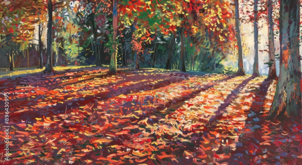 Autumn Forest with Long Shadows Autumn Forest with Long Shadows