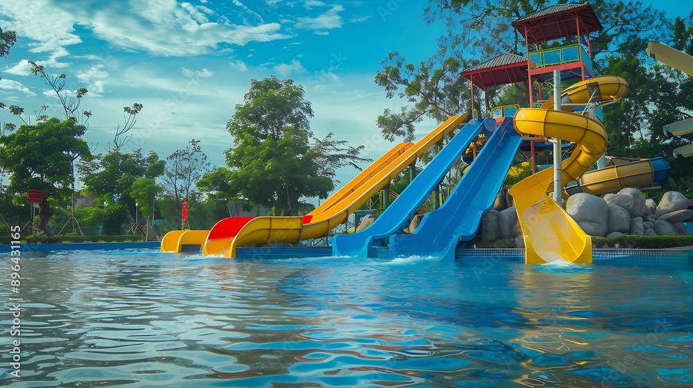 Water Slider Siam Amazing Park Water Park Funny Happy activity fresh cool in Summer season : Generative AI Water Slider Siam Amazing Park Water Park Funny Happy activity fresh cool in Summer season : Generative AI
