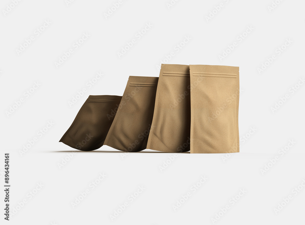 3D render of a generic paper doypack with zipper on a light background 3D render of a generic paper doypack with zipper on a light background