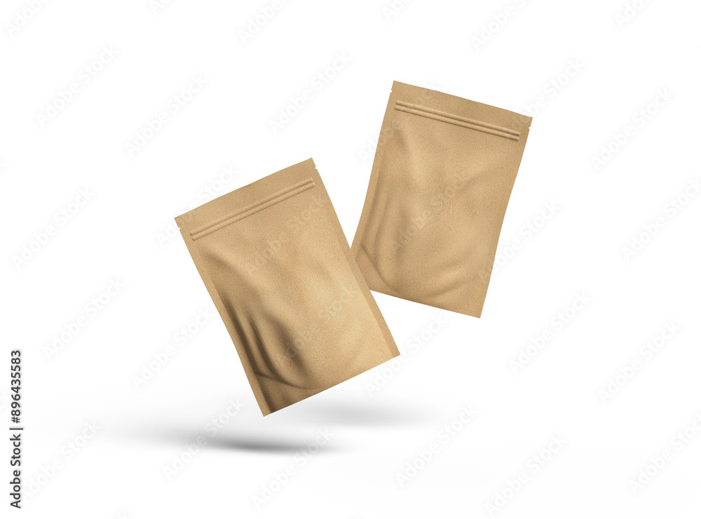 3D render of a generic paper doypack with zipper on a transparent background 3D render of a generic paper doypack with zipper on a transparent background