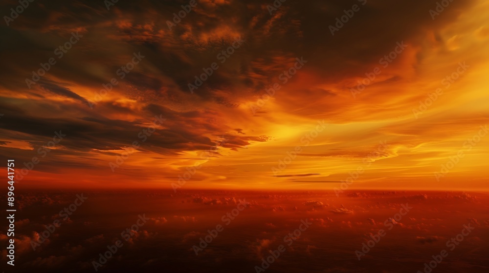Fototapeta premium Beautiful dramatic scenic after sunset sky background after sunset : Generative AI
