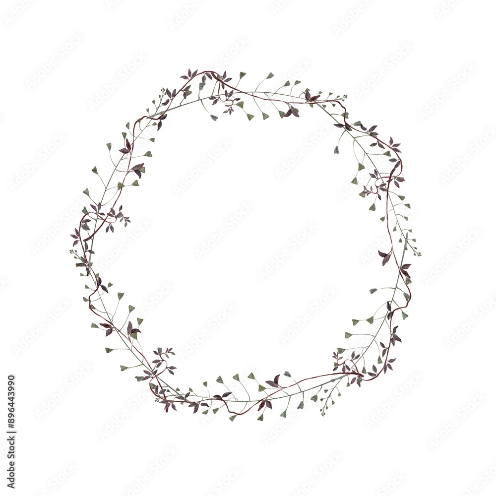 Wreath of autumn grass watercolor illustration. Wreath of autumn grass watercolor illustration.