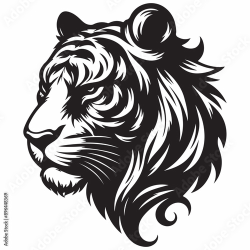 Wallpaper Mural tiger head silhouette Torontodigital.ca