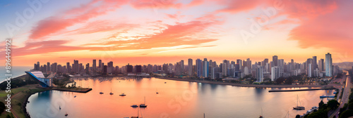 Sunset Over Durban Cityscape: An Awe-Inspiring Blend of Urban Architecture and Coastal Beauty photo