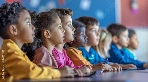 children in class in primary school in a friendly : Generative AI