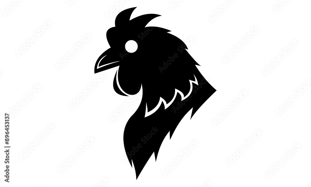 Obraz premium chicken head logo illustration vector
