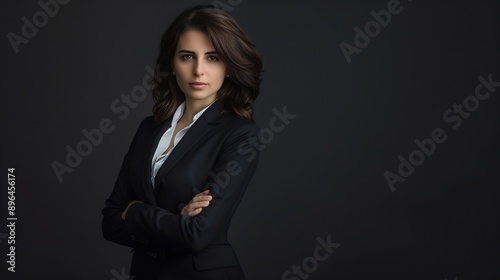 Portrait of a successful business woman in suit : Generative AI