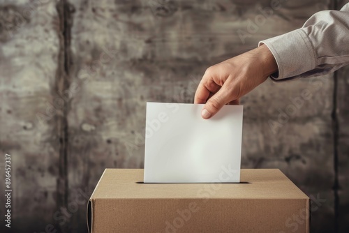 Ballot being placed in box election idea photo