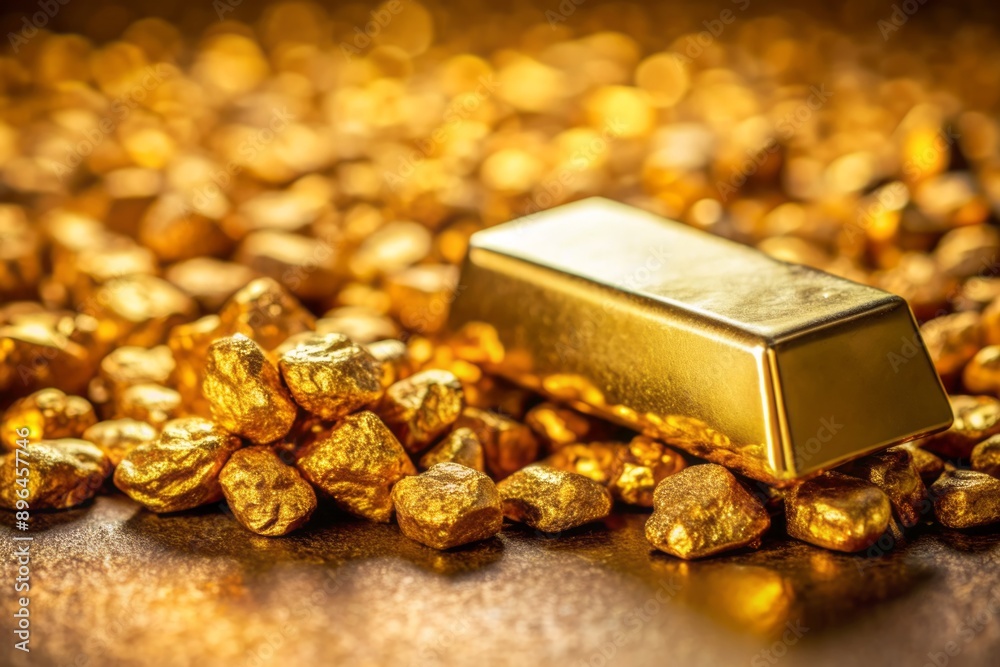 Shiny gold ingot on nuggets top view, shiny gold, shiny gold as a background, shiny gold banner, shiny gold ads, shiny gold banner, gold banner, gold ads, gold digger, gold business, gold bar closeup Shiny gold ingot on nuggets top view, shiny gold, shiny gold as a background, shiny gold banner, shiny gold ads, shiny gold banner, gold banner, gold ads, gold digger, gold business, gold bar closeup