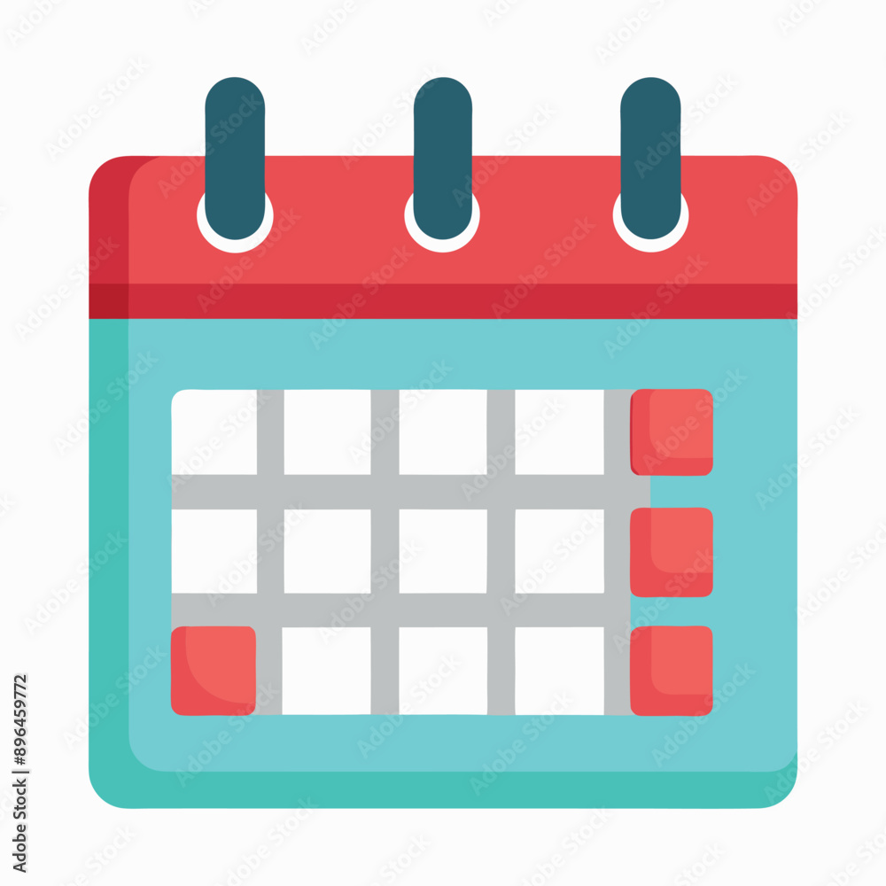 Black and white calendar icons with black square in the center Black and white calendar icons with black square in the center