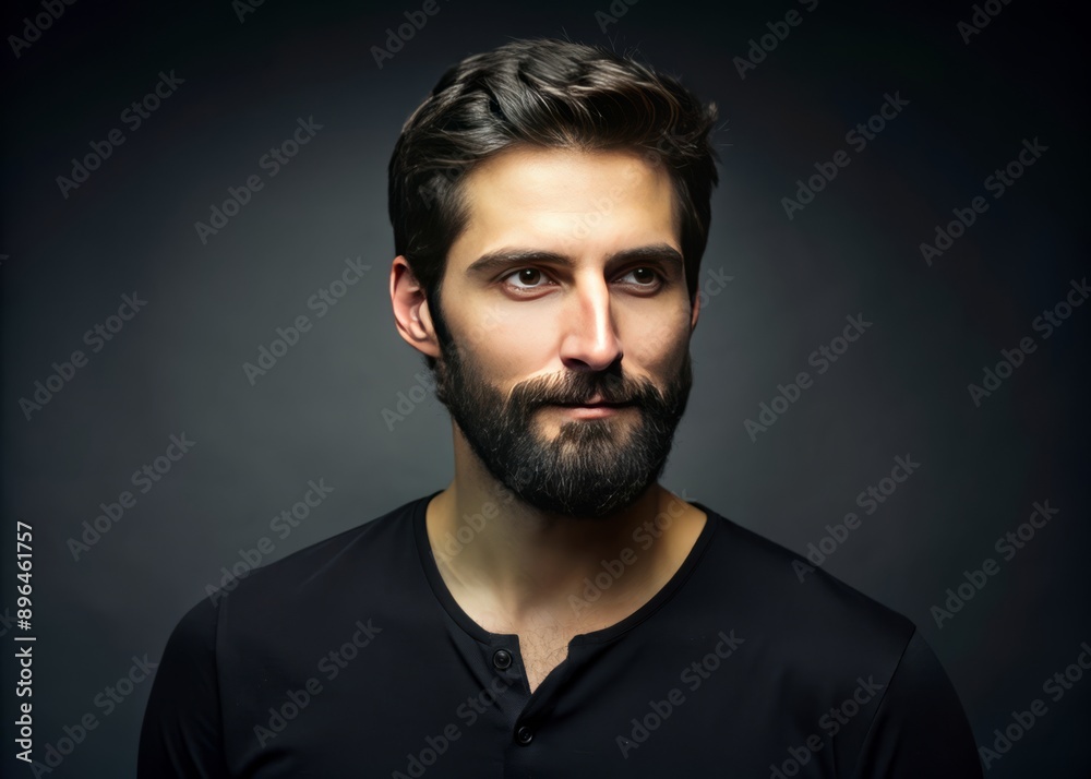 Picture of man with beard wearing black shirt. This image can be used for various purposes. Picture of man with beard wearing black shirt. This image can be used for various purposes.