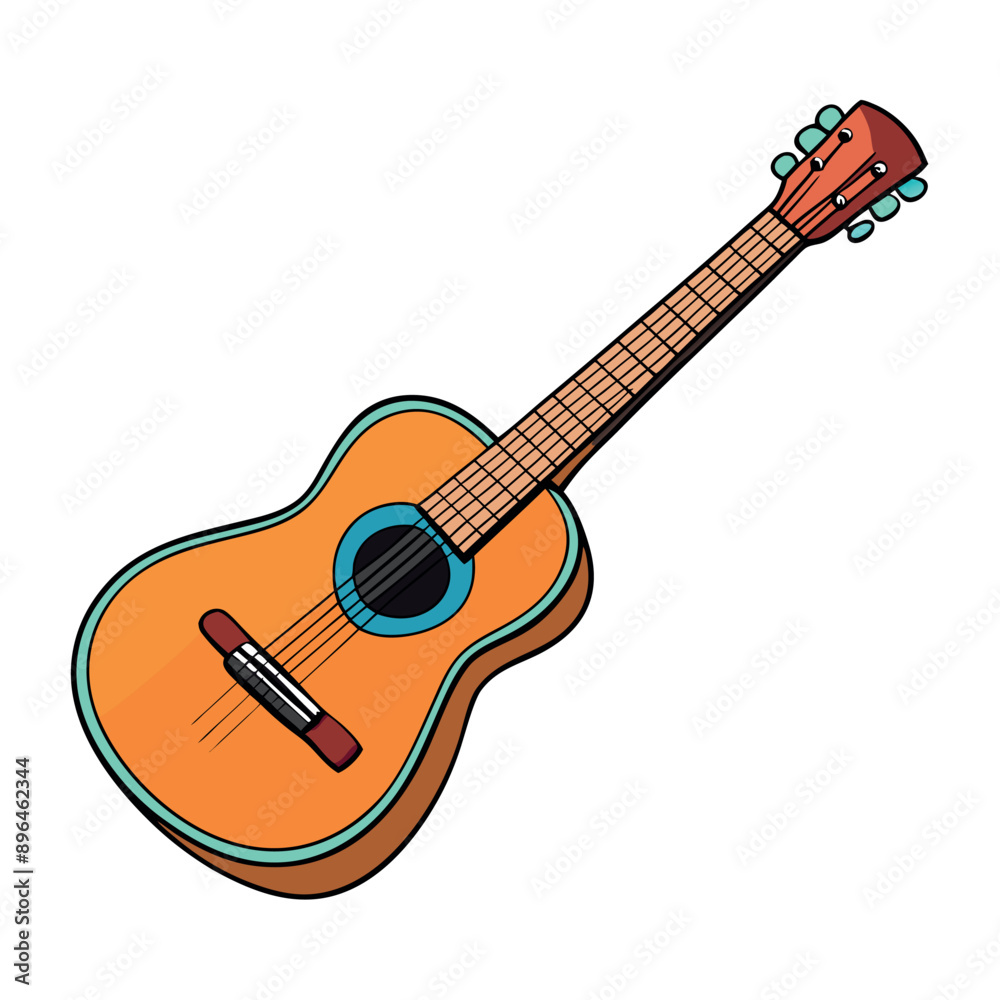 Obraz premium A musical instrument. Image illustration of electric guitar