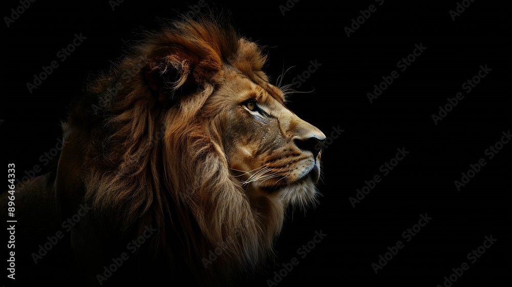 custom made wallpaper toronto digitalPortrait of a Beautiful lion lion in dark : Generative AI