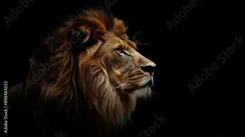 Wallpaper Mural Portrait of a Beautiful lion lion in dark : Generative AI Torontodigital.ca